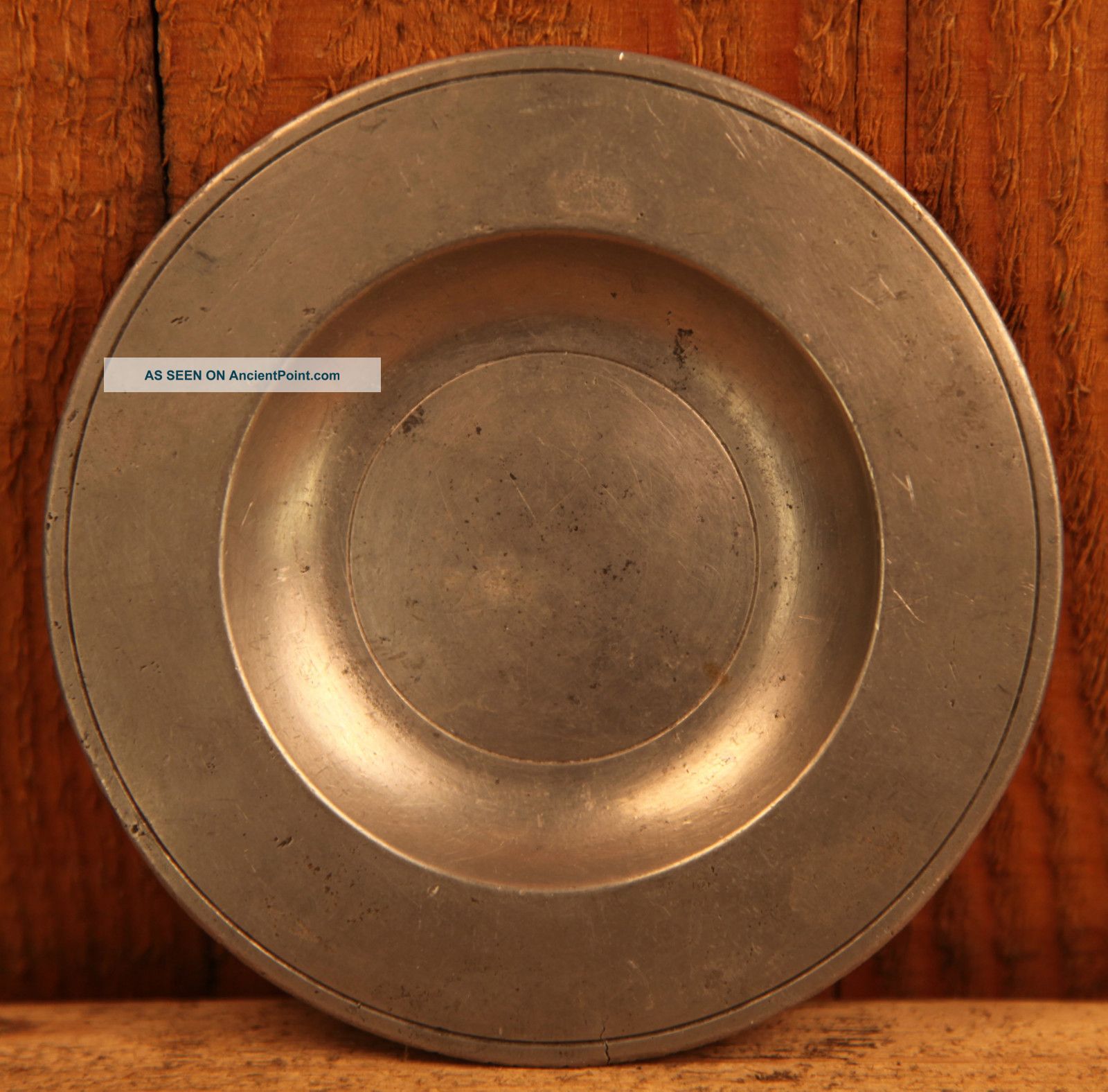 Circa 18th Century Fine Antique London Pewter Paten Or Dish Metalware photo