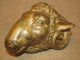 Pair Early Gilded Bronze Rams Head Sculptures 18th Century Metalware photo 4