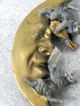 Rare Vienna Bronze Cats Sings On The Moon Cold Painted Outstanding Metalware photo 4