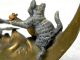 Rare Vienna Bronze Cats Sings On The Moon Cold Painted Outstanding Metalware photo 8