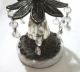 Brass Candle Holder With Crystal Dangles Marble Base Pair 7 