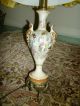 Vintage Antique Pair Victorian Style Porcelain Side Table Lamp Lamps photo 5