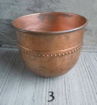 3 Antique Large Heavy Duty Copper Chocolate Pot W/ Copper Rivets photo