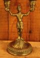 Circa 18th Century Brass Roman Soldier Candlestick Holder Metalware photo 3