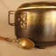 Circa Early 1800 ' S Ornate Brass Wine Tureen With Ladle Metalware photo 1