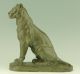 Antique Bronze Of A Sitting Lion By Charles Valton France 1910 Metalware photo 1