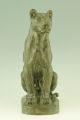 Antique Bronze Of A Sitting Lion By Charles Valton France 1910 Metalware photo 2