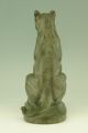 Antique Bronze Of A Sitting Lion By Charles Valton France 1910 Metalware photo 5