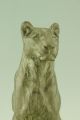 Antique Bronze Of A Sitting Lion By Charles Valton France 1910 Metalware photo 7