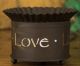 Unique Vintage Short Round Punched Tin Electric Tart Wax Warmer Live Love Laugh Metalware photo 2