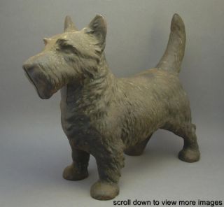 Antique Vintage Hubley Painted Cast Iron Scottish Terrier Scottie Dog Doorstop photo