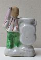 Antique Figurine Boy Porcelain Urn Hand Painted Vintage 1 Crack In Umbrella Vtg. Figurines photo 1