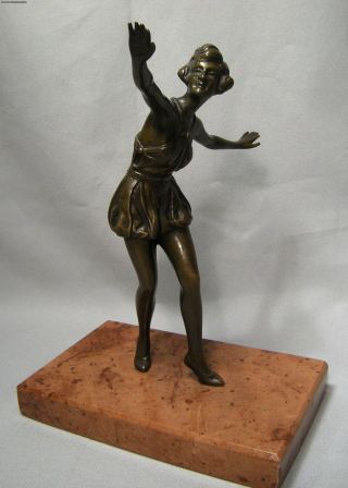 Antique Art Deco Bronze Dancing Lady photo
