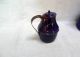 Vintage French Enamel Dark Blue Shabby Small Water Jar / Pitcher / Pot Metalware photo 2