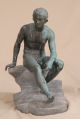 Fine Italian School Antique Bronze Sculpture Of The Seated Mercury,  Bust Statue Metalware photo 1