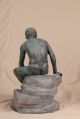 Fine Italian School Antique Bronze Sculpture Of The Seated Mercury,  Bust Statue Metalware photo 3