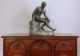 Fine Italian School Antique Bronze Sculpture Of The Seated Mercury,  Bust Statue Metalware photo 6