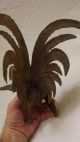 Vtg Pair Of Brass Fighting Cock Chicken Rooster Figures - 11 