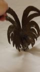 Vtg Pair Of Brass Fighting Cock Chicken Rooster Figures - 11 