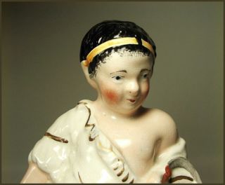 19th Century Figurine Hard Paste Porcelain Field Hand Gathers Wheat photo