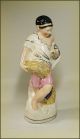 19th Century Figurine Hard Paste Porcelain Field Hand Gathers Wheat Figurines photo 1