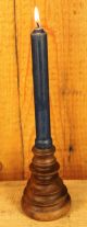 Antique 18th Century Turned Wooden Candle Holder Metalware photo 1