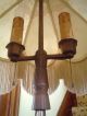 Antique Iron Deco Victorian Candelabra Style 2 Socket Floor Lamp Lamps photo 2