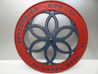 Antique Metal Cast Iron Enterprise Mfg Co Industrial Grinder Wheel Machine Part photo
