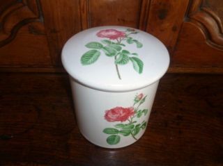 Vintage French Tin Box Canister With Roses photo