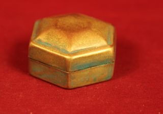 Antique Hexagon Brass Snuff Box photo