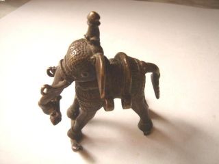 India Vintage Figurative Brass Elephant Toy 33323 photo