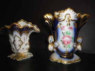 Two Miniator French Old Paris Vases Highly Collectable photo
