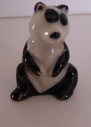 Vtg Antique Mini Porcelain Figurine Panda Bear 1 1/2 