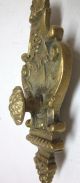 Antique Victorian Ornate Pediment Ornament Architectural Vintage Brass 1800s Metalware photo 4