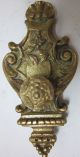 Antique Victorian Ornate Pediment Ornament Architectural Vintage Brass 1800s Metalware photo 5