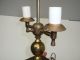 Antique Solid Brass Electric Metal Table Lamp Light Old Lamps photo 10