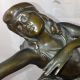 19th C Austrian Bronze Art Nouveau Statue Dancing Girl Sienna Marble Metalware photo 9