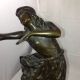 19th C Austrian Bronze Art Nouveau Statue Dancing Girl Sienna Marble Metalware photo 1