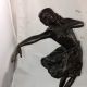 19th C Austrian Bronze Art Nouveau Statue Dancing Girl Sienna Marble Metalware photo 2