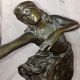 19th C Austrian Bronze Art Nouveau Statue Dancing Girl Sienna Marble Metalware photo 5