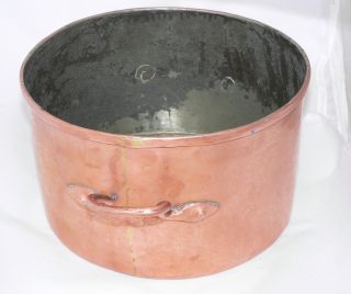 Antique Copper Cooking Pot Dovetailed Construction From Late 1800 ' S photo