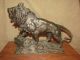 Antique Bronze Sculpture Lion Signed Painte Metalware photo 5