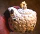 Ceramic Lamb Sheep Sugar Bowl With Lid & Flowered Spoon Cracker Barrell Creamers & Sugar Bowls photo 3