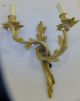 Pair Of Elegant French Rococo Style Gilded Brass Sconces - - Two Arms,  Circa 1900 Lamps photo 1