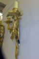 Pair Of Elegant French Rococo Style Gilded Brass Sconces - - Two Arms,  Circa 1900 Lamps photo 3