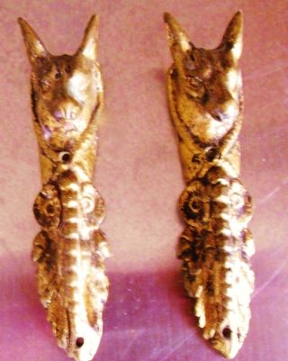 Pair Of Antique French Bronze Ormolu Mounts photo