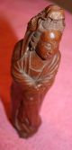 Antique Artistically Carved Wooden Asian Lady Carved Figures photo 2