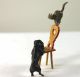 Cold Painted Vienna Bronze Dog And Cat Miniature Metalware photo 1