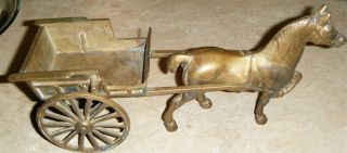 Vintage Brass Horse Carriage Cart,  Victorian,  1940 ' S photo