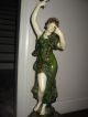 Vintage French Lady Figural Spelter Newel Post Planter Jardinere Vase Not Lamp Lamps photo 1